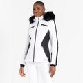 White-Black - Close up - Dare 2B Womens-Ladies Julien Macdonald Mastery Contrast Ski Jacket
