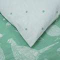 Mint Green - Side - Creative Cloth Moorland Birds Wildlife Duvet Cover Set