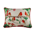 Red-Green-White - Front - Evans Lichfield Chenille Robin Christmas Cushion Cover