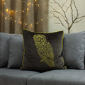 Grey-Gold - Back - Furn Forest Fauna Owl Cushion Cover