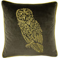 Grey-Gold - Front - Furn Forest Fauna Owl Cushion Cover