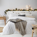 White - Back - The Linen Yard Tufted Christmas Tree Duvet Cover Set