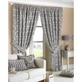 Silver - Front - Riva Home Hanover Pencil Pleat Curtains