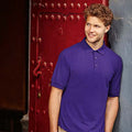 Purple - Back - RTXtra Mens Pique Knit Classic Polo Shirt