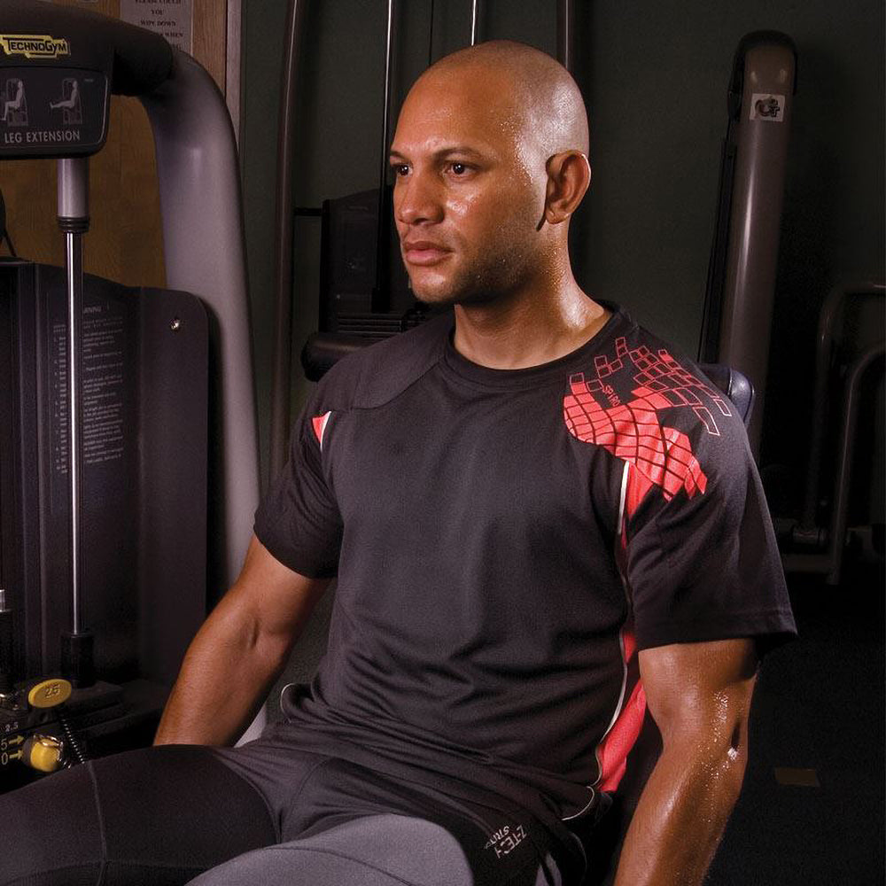 Black-Red - Back - Spiro Mens Performance Sports Lightweight Athletic Training T-Shirt