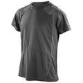 Black-Grey - Front - Spiro Mens Performance Sports Lightweight Athletic Training T-Shirt