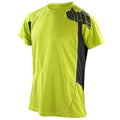 Neon Lime-Grey - Front - Spiro Mens Performance Sports Lightweight Athletic Training T-Shirt
