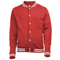 Fire Red - Front - Awdis Adults Unisex College Varsity Jacket