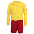 Yellow - Flame - Front - Lotto Boys Football Sports Kit Long Sleeve Sigma (Full Kit Shirt & Shorts)