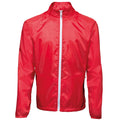 Red- Black - Side - 2786 Mens Contrast Lightweight Windcheater Shower Proof Jacket