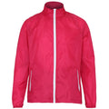 Red- White - Side - 2786 Mens Contrast Lightweight Windcheater Shower Proof Jacket