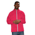 Hot Pink- White - Back - 2786 Mens Contrast Lightweight Windcheater Shower Proof Jacket