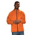 Orange- Black - Back - 2786 Mens Contrast Lightweight Windcheater Shower Proof Jacket