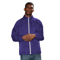 Purple- White - Back - 2786 Mens Contrast Lightweight Windcheater Shower Proof Jacket