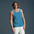 Caribbean Blue- Heather Grey - Back - Anvil Mens Fashion Basic Tank Top - Sleeveless Vest