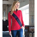 Red- Navy- Navy - Back - Front Row Womens-Ladies Diagonal Stripe House Rugby Polo Shirt