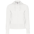 White - Front - B&C Womens-Ladies Full Zip Hooded Sweatshirt-Hoodie