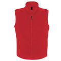 Red - Front - B&C Mens Traveller+ Full Zip Sleeveless Fleece Top