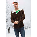 Brown-White - Back - Christmas Shop Unisex Pudding Design Christmas Jumper