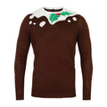 Brown-White - Front - Christmas Shop Unisex Pudding Design Christmas Jumper