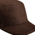 Chocolate - Back - Beechfield Unisex Melton Wool Blend Cadet-Army Cap