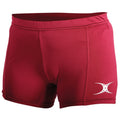 Maroon - Front - Gilbert Netball Womens-Ladies Eclipse Sports Shorts