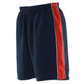 Navy- Red- White - Back - Finden & Hales Mens Contrast Sports Shorts