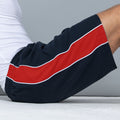 Navy- Red- White - Pack Shot - Finden & Hales Mens Contrast Sports Shorts