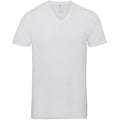 White - Front - Gildan Adults Unisex Short Sleeve Premium Cotton V-Neck T-Shirt