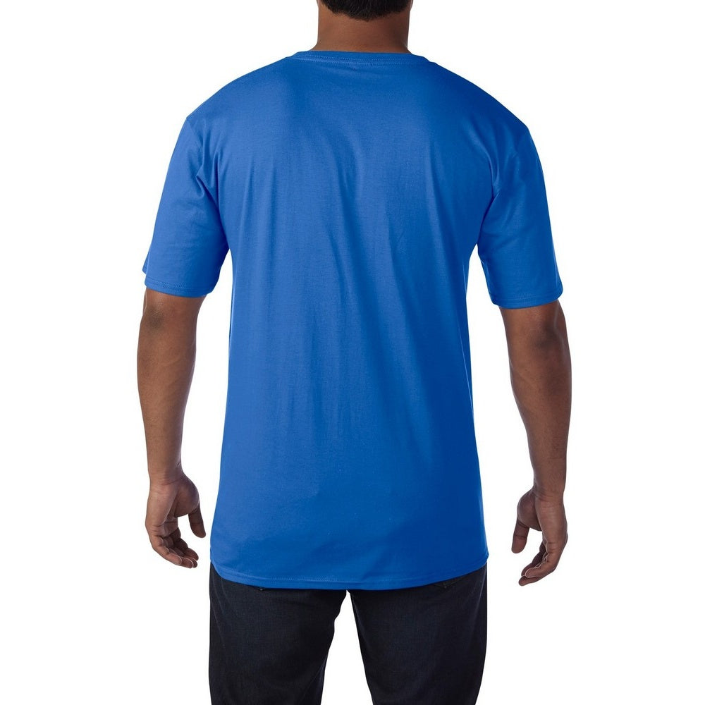 Royal - Back - Gildan Adults Unisex Short Sleeve Premium Cotton V-Neck T-Shirt