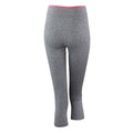 Sport Grey Marl - Hot Coral - Back - Spiro Womens-Ladies Fitness Capri Pants-Bottoms