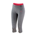 Sport Grey Marl - Hot Coral - Front - Spiro Womens-Ladies Fitness Capri Pants-Bottoms