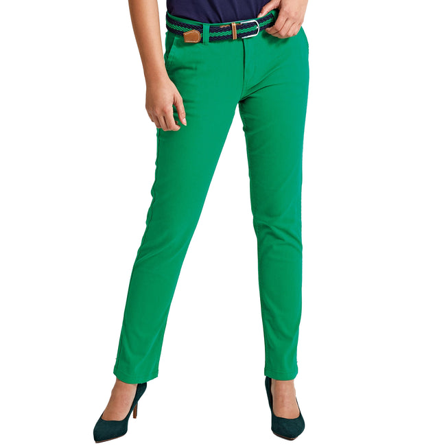 Kelly Green - Back - Asquith & Fox Womens-Ladies Casual Chino Trousers