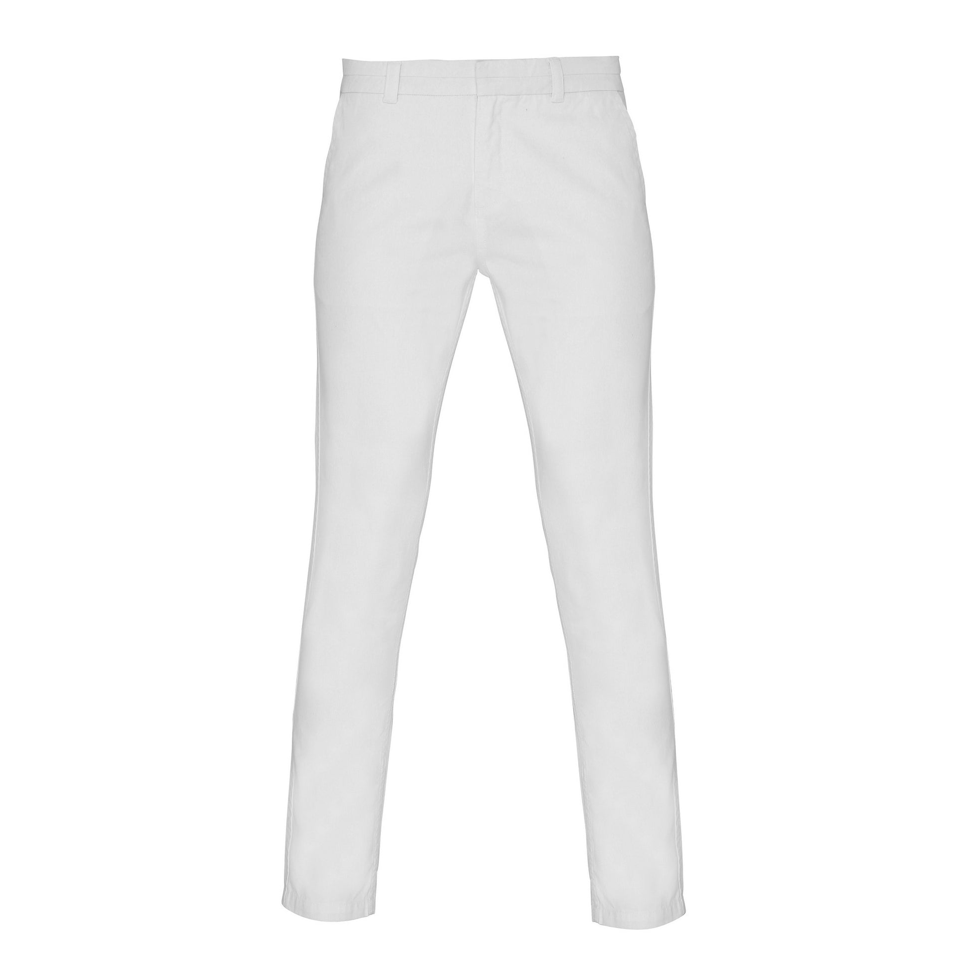 White - Front - Asquith & Fox Womens-Ladies Casual Chino Trousers