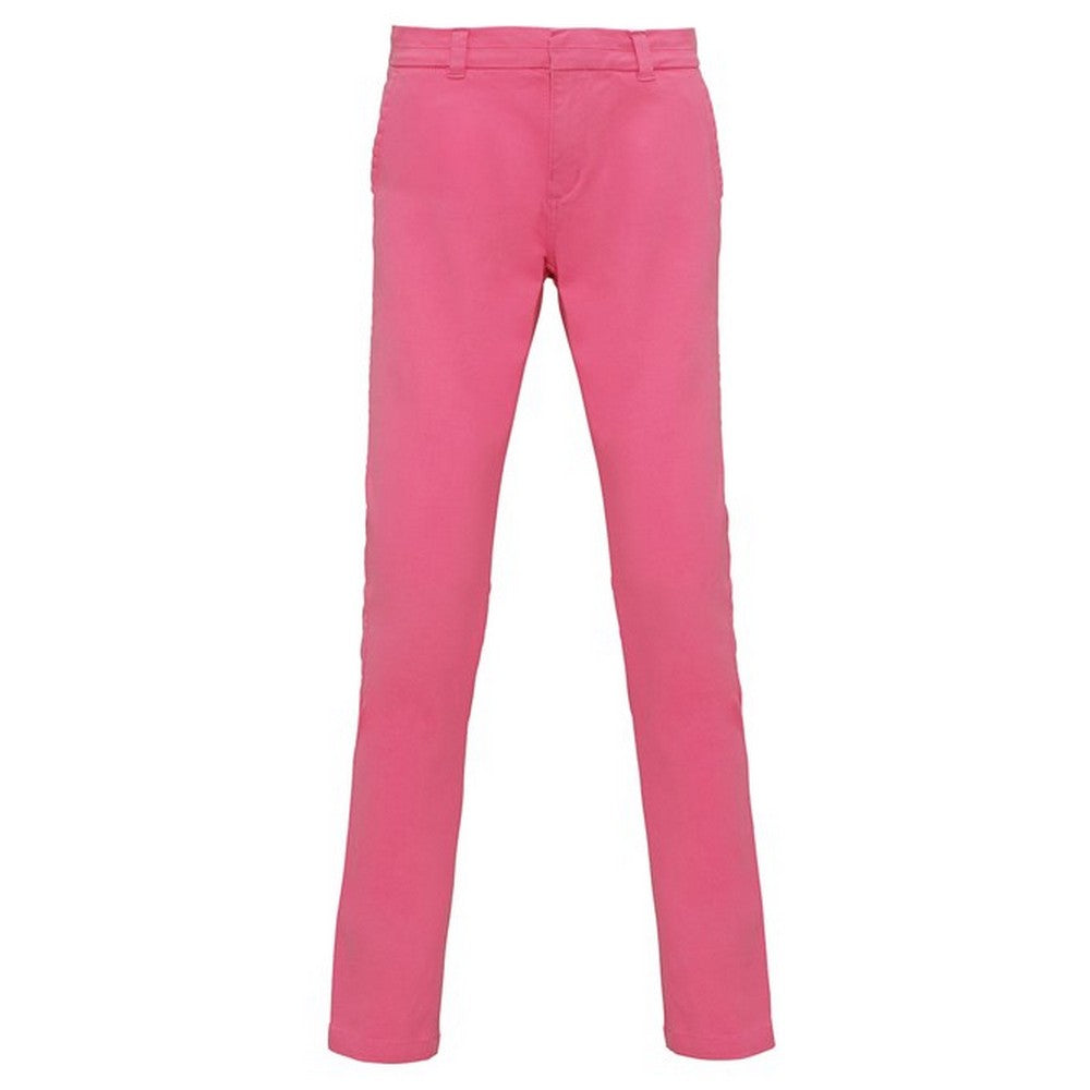 Pink Carnation - Front - Asquith & Fox Womens-Ladies Casual Chino Trousers