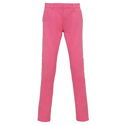 Pink Carnation - Front - Asquith & Fox Womens-Ladies Casual Chino Trousers