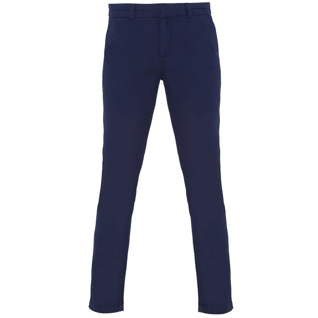 Navy - Front - Asquith & Fox Womens-Ladies Casual Chino Trousers