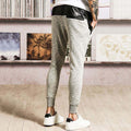Ecru Marl - Back - Brave Soul Mens Grant Panelled Cuffed Jogging Bottoms