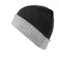 Black-Grey - Front - Result Winter Essentials Double Layer Knitted Hat