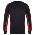 Navy-Red-White - Front - Finden & Hales Mens Quick Drying Crew Neck Sweatshirt