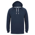 Navy Marl - Front - Front Row Mens Slim Fit French Terry Hoodie