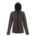 Charcoal-Black Fleck - Front - Tri Dri Womens-Ladies Melange Knit Fleece Jacket