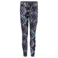 Charcoal-Bright Aztec - Front - Skinni Minni Childrens Girls Reversible Workout Leggings