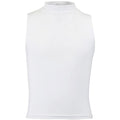 White - Front - Skinni Minni Childrens Girls High Neck Crop Vest