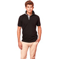 Black-Charcoal - Back - Asquith & Fox Mens Cotton Short Sleeve Polo Shirt