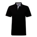 Black-Charcoal - Front - Asquith & Fox Mens Cotton Short Sleeve Polo Shirt