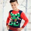 Blue-Red - Back - Christmas Shop Childrens-Kids Elf Jumper