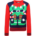 Blue-Red - Front - Christmas Shop Childrens-Kids Elf Jumper