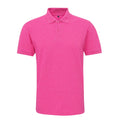 Pink Melange - Front - Asquith & Fox Mens Twisted Yarn Polo