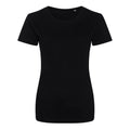 Slub Black - Front - AWDis Womens-Ladies Girlie Slub T-Shirt